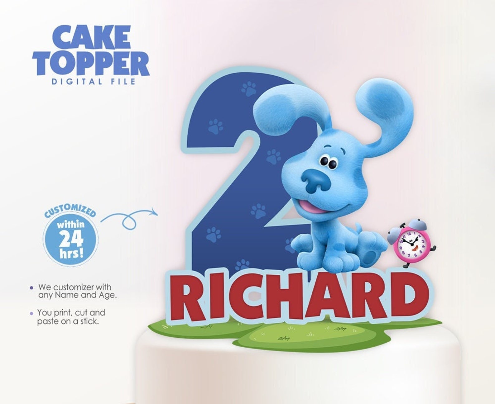 Blues Clues Cake Topper Blues Clues Birthday Party Blues Etsy