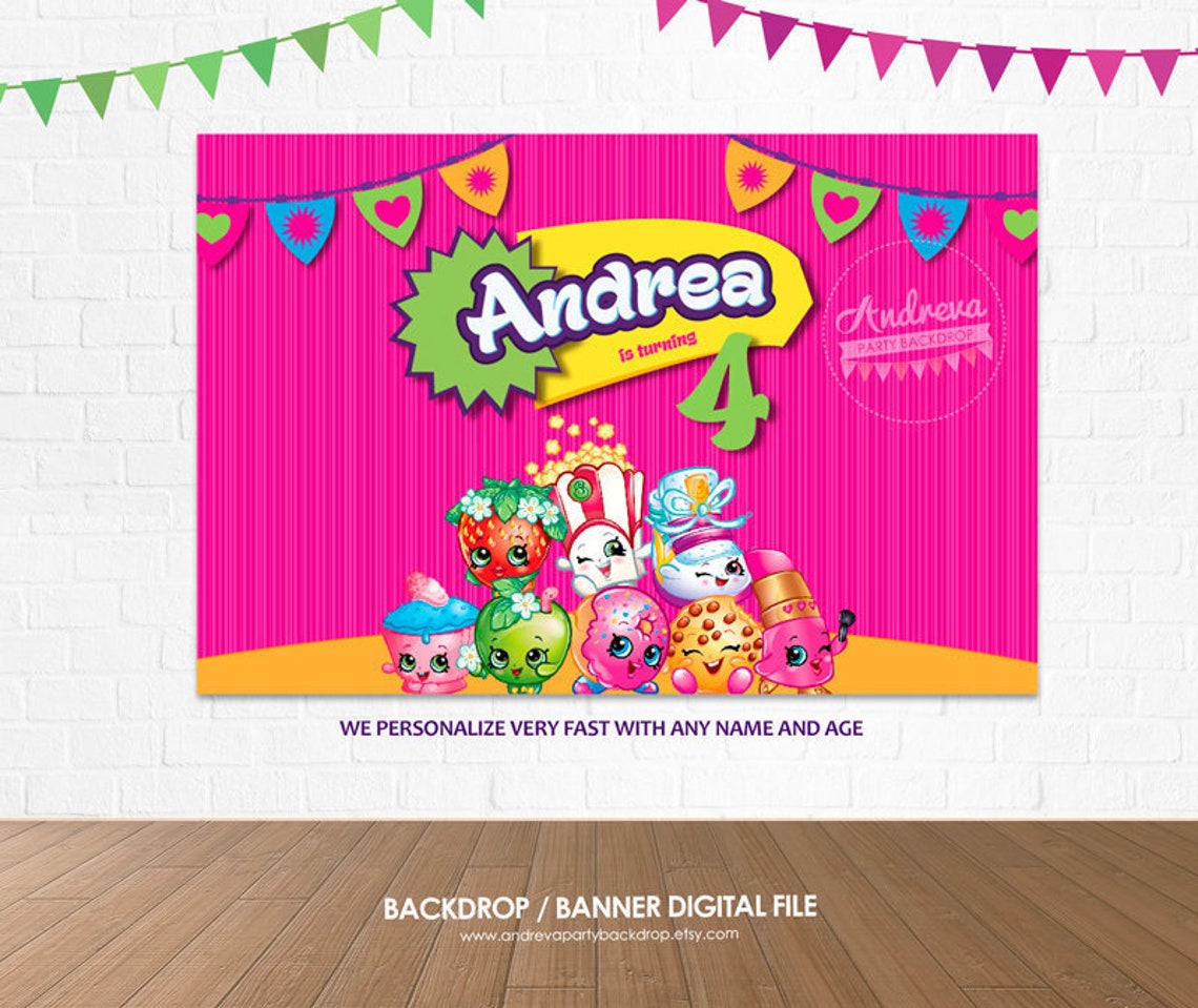 Shopkins Banner Shopkins Backdrop Shopkins Birthday | Etsy