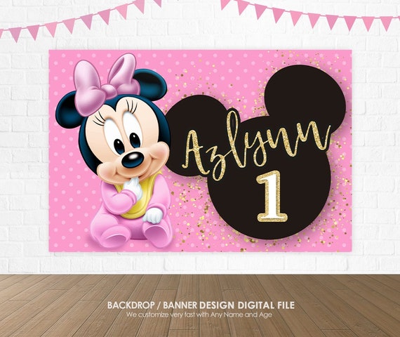 Baby Minnie Mouse Backdrop Birthday Decoration, Minnie Mouse Party Baby  Girl, Baby Minnie Mouse 1st Birthday, Minnie Mouse 2nd Birthday - Etsy