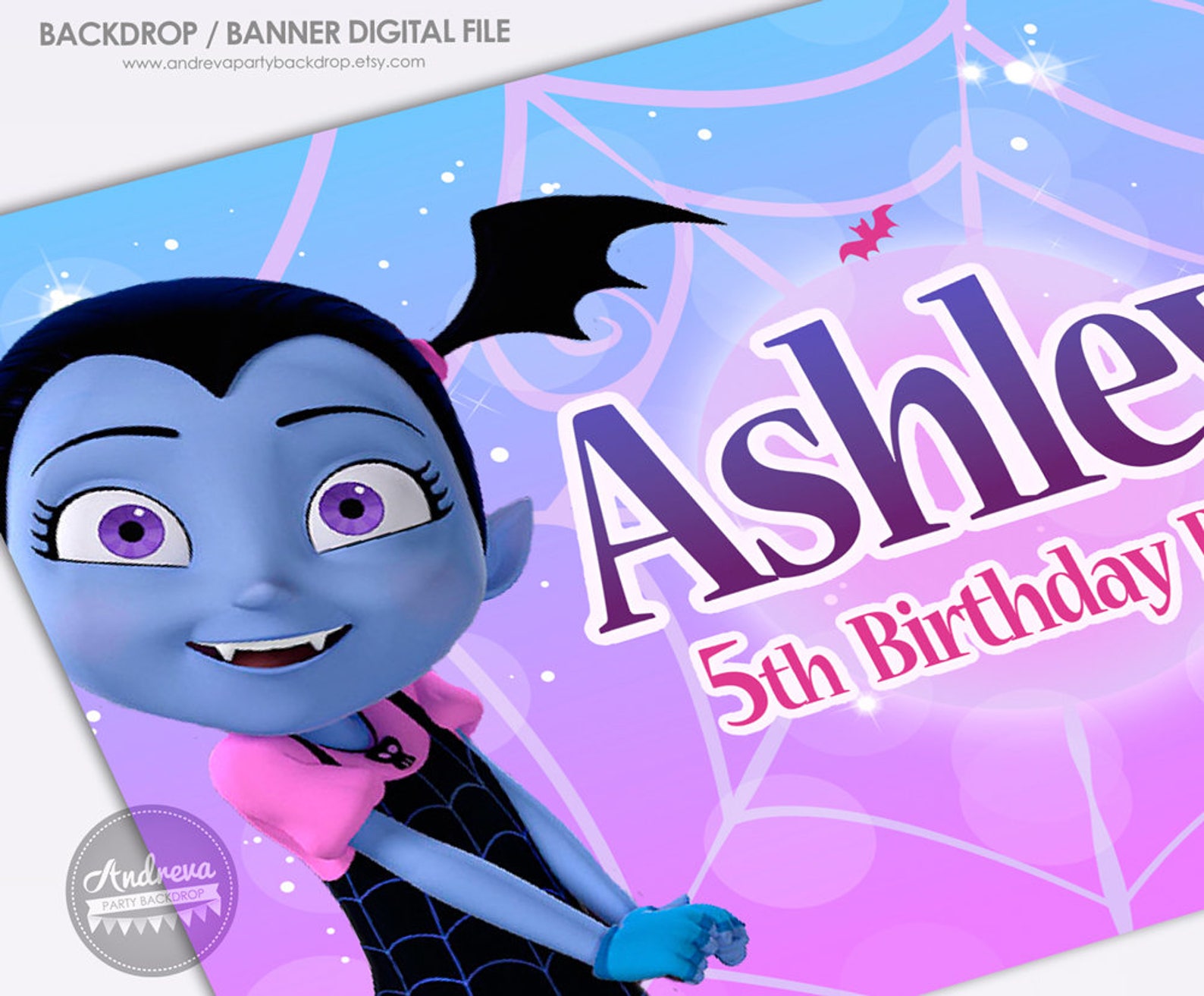 Vampirina Birthday Banner Printable Vampirina Party - Etsy