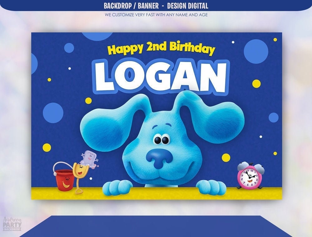 Blue S Clues Birthday Banner Blues Clues Backdrop Birthday Party My