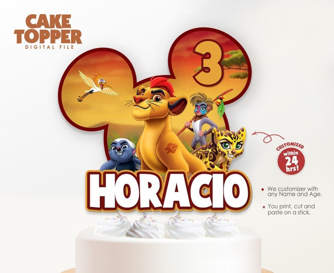 Printable Lion Guard Cake Topper Lion Guard Birthday Party Etsy