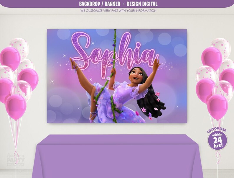 Encanto Isabella Backdrop Encanto Isabela Party Supplies