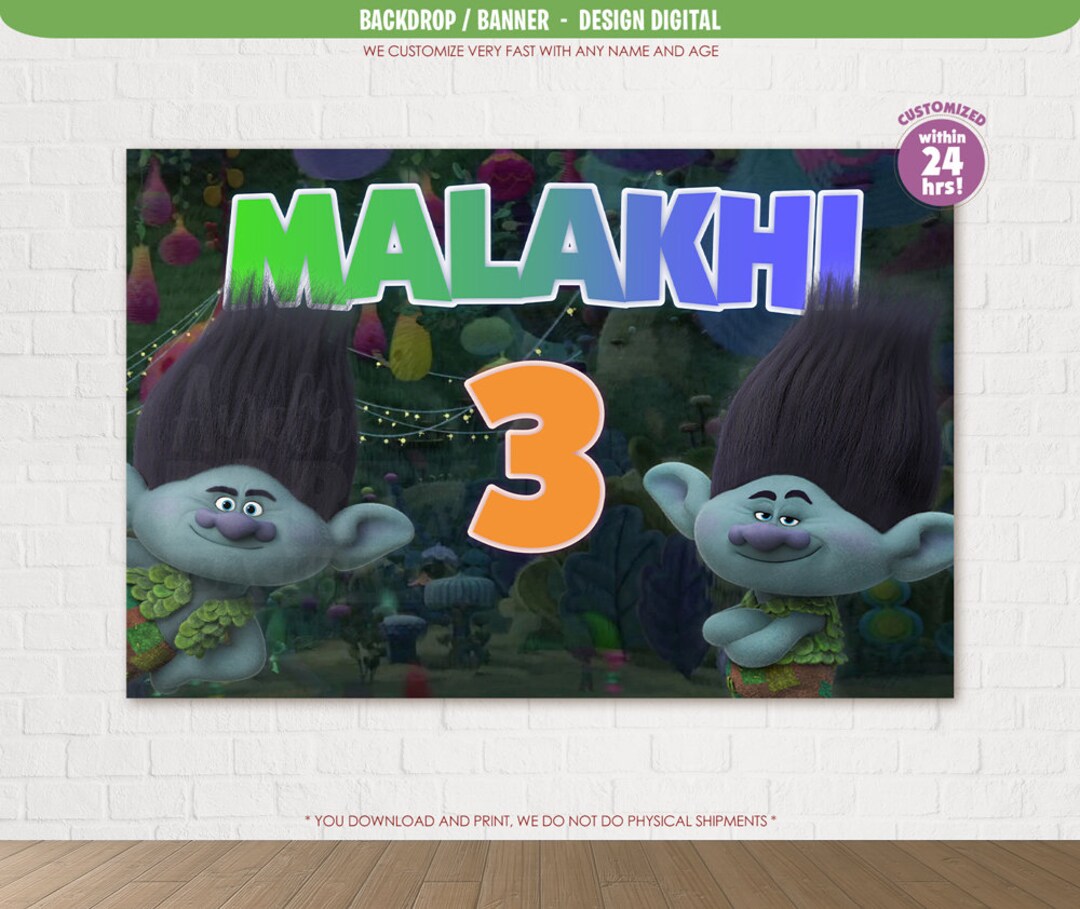 Trolls Branch Backdrop Troll Party Supplies Trolls Banner - Etsy