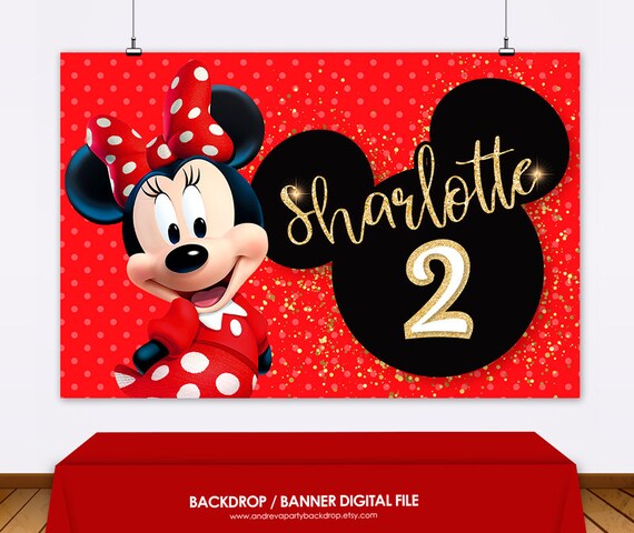 Minnie Raton Cumpleanos Telon De Fondo Minnie Mouse Etsy