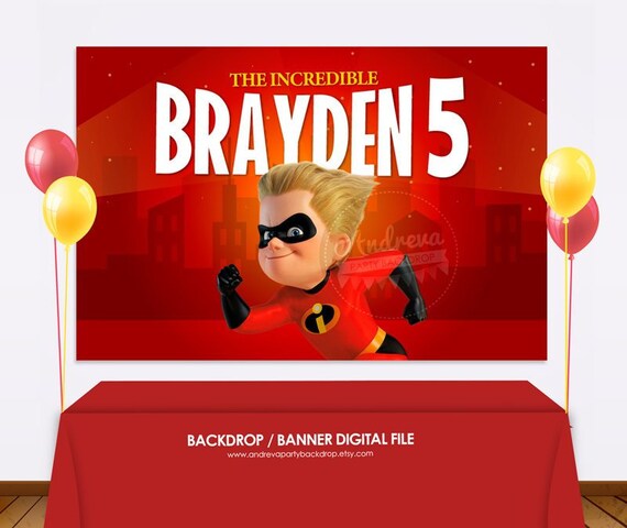 Incredibles Backdrop Birthday Decoration Incredibles Party Etsy