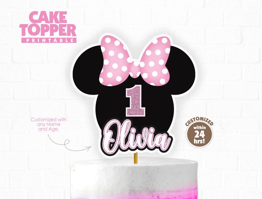 Personalized / Customized Minnie Mouse Cake Topper with Name PKCT083 – Cake  Toppers India