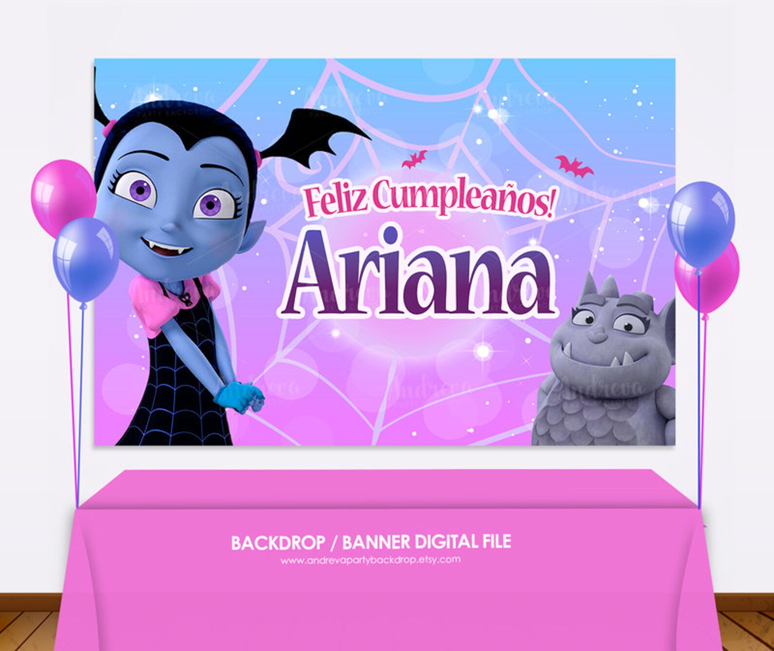 Vampirina Birthday Banner Printable Vampirina Party - Etsy