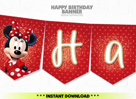 Minnie Mouse Happy Birthday Banner