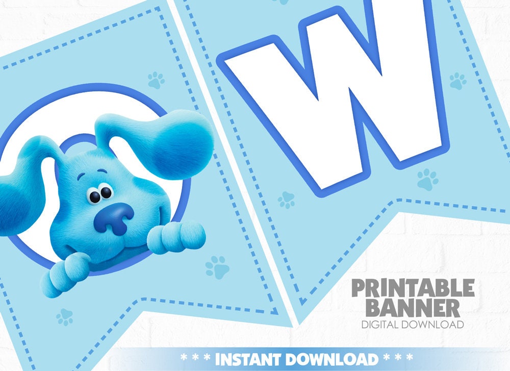 Baby Shower Printable Blues Clues Banner Banner Baby Shower - Etsy Canada