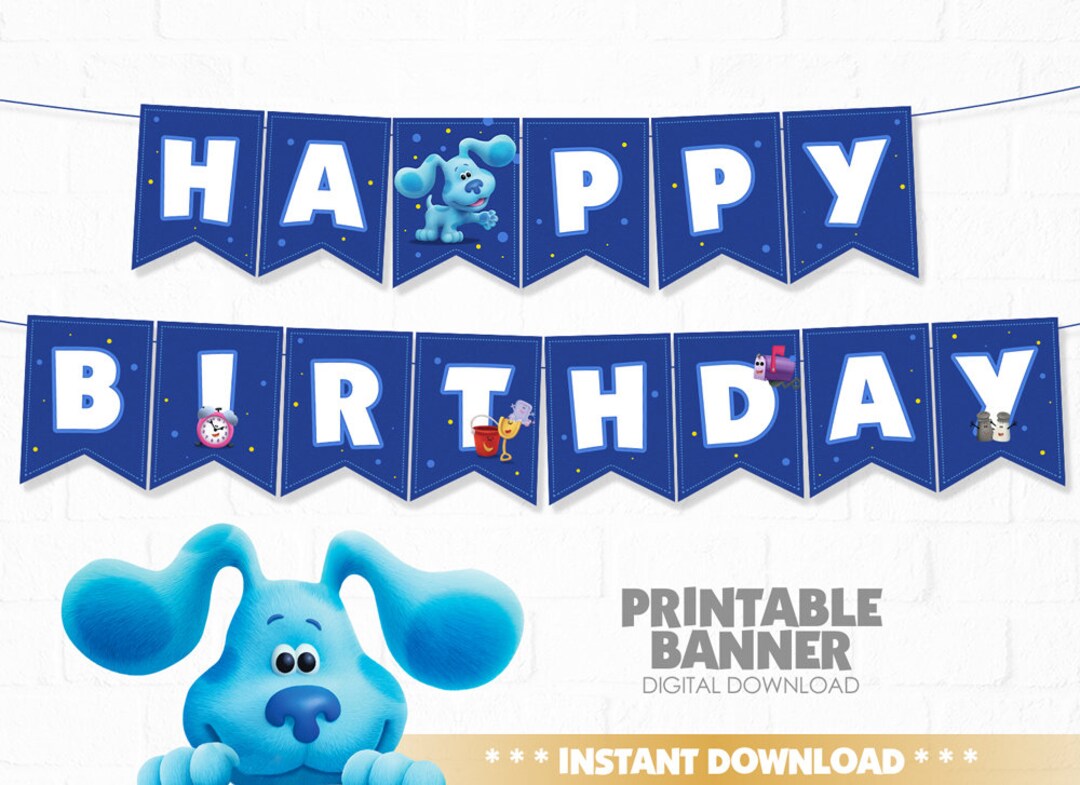 Printable Blues Clues Birthday Banner, Banner Happy Birthday, Birthday ...
