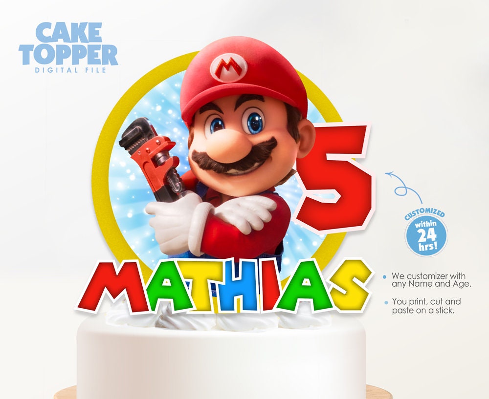Super Mario Bros. Bowser Custom Birthday Iron on Transfer