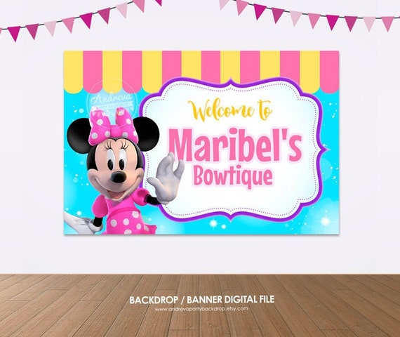 Minnie Toile De Fond Banniere Danniversaire Minnie Minnie Etsy