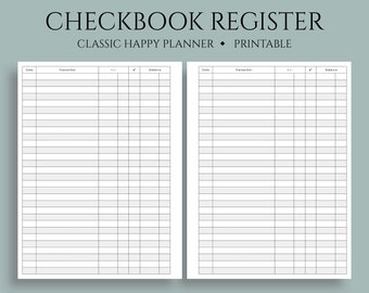 checkbook register etsy