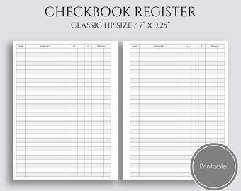 checkbook register etsy