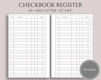 checkbook register etsy