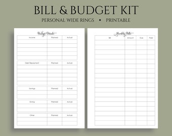lined monthly calendar printable planner inserts mo2p list etsy