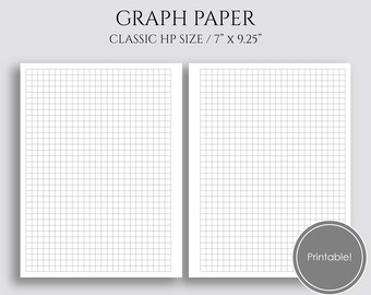 graph paper printable planner inserts square grid 1 4 inch etsy grid paper printable