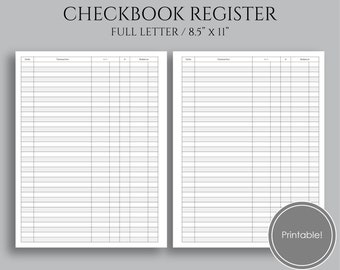 checkbook register etsy