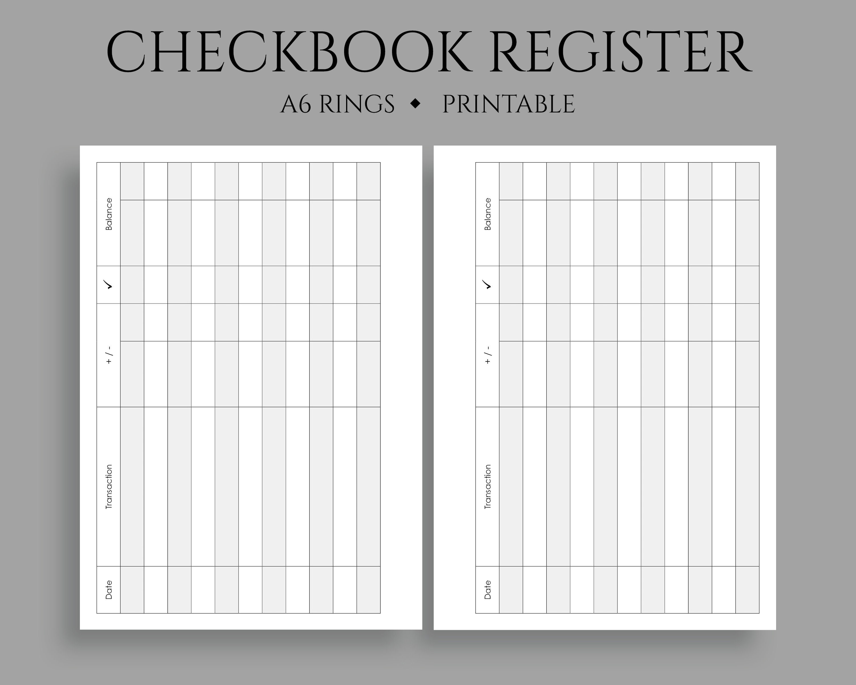 Checkbook Transaction Sign-up Printable Planner Inserts, Budgeting, Finance Tracker, Verify Sign-up ~ A6 Rings / 4.1\ picture relating to Printable Transaction Register titled Checkbook Transaction Sign-up Printable Planner Inserts, Budgeting, Finance Tracker, Test Sign-up ~ A6 Rings / 4.1\