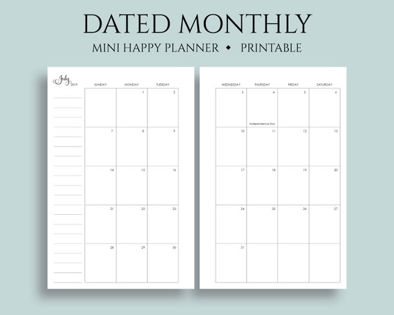 July 2019 - Dec 2020 Dated Month-to-month Calendar Printable Planner Inserts, Sunday Commence, MO2P, US Vacations ~ Mini Satisfied Planner / 4.6\ photograph about Printable Monthly Calendar Dec called July 2019 - Dec 2020 Dated Month to month Calendar Printable Planner Inserts, Sunday Start out, MO2P, US Vacations ~ Mini Pleased Planner / 4.6\