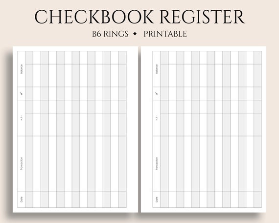 Checkbook Transaction Sign up Printable Planner Inserts, Budgeting, Finance Tracker, Monitor Sign up ~ B6 Rings 5.3\ photo regarding Printable Transaction Register identify Checkbook Transaction Sign-up Printable Planner Inserts, Budgeting, Finance Tracker, Look at Sign-up ~ B6 Rings 5.3\