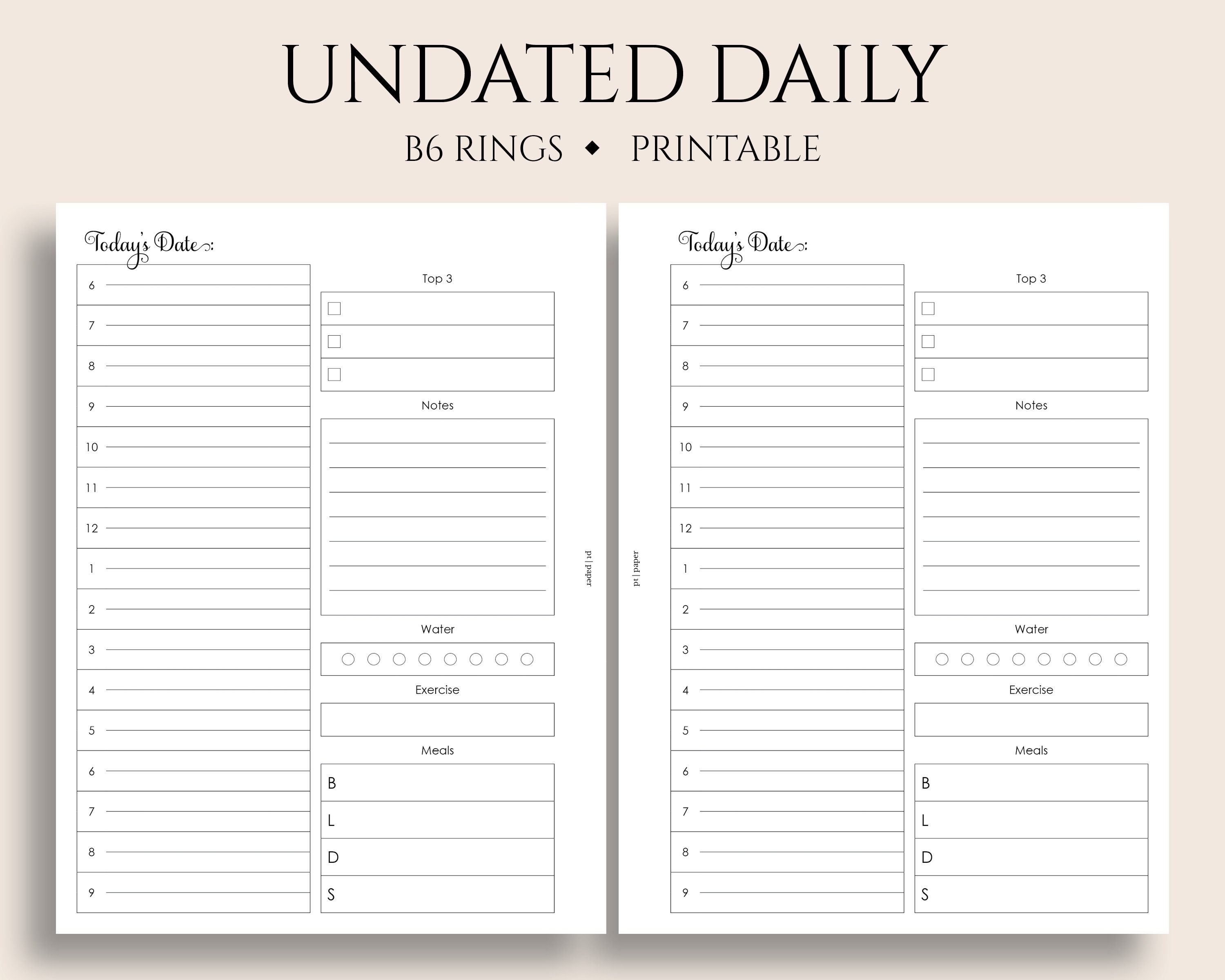 Notes ~ Full Letter  8.5 x 11 PDF Download DO1P w To Do List Jan-Dec 2022 Dated Daily Printable Planner Inserts Schedule