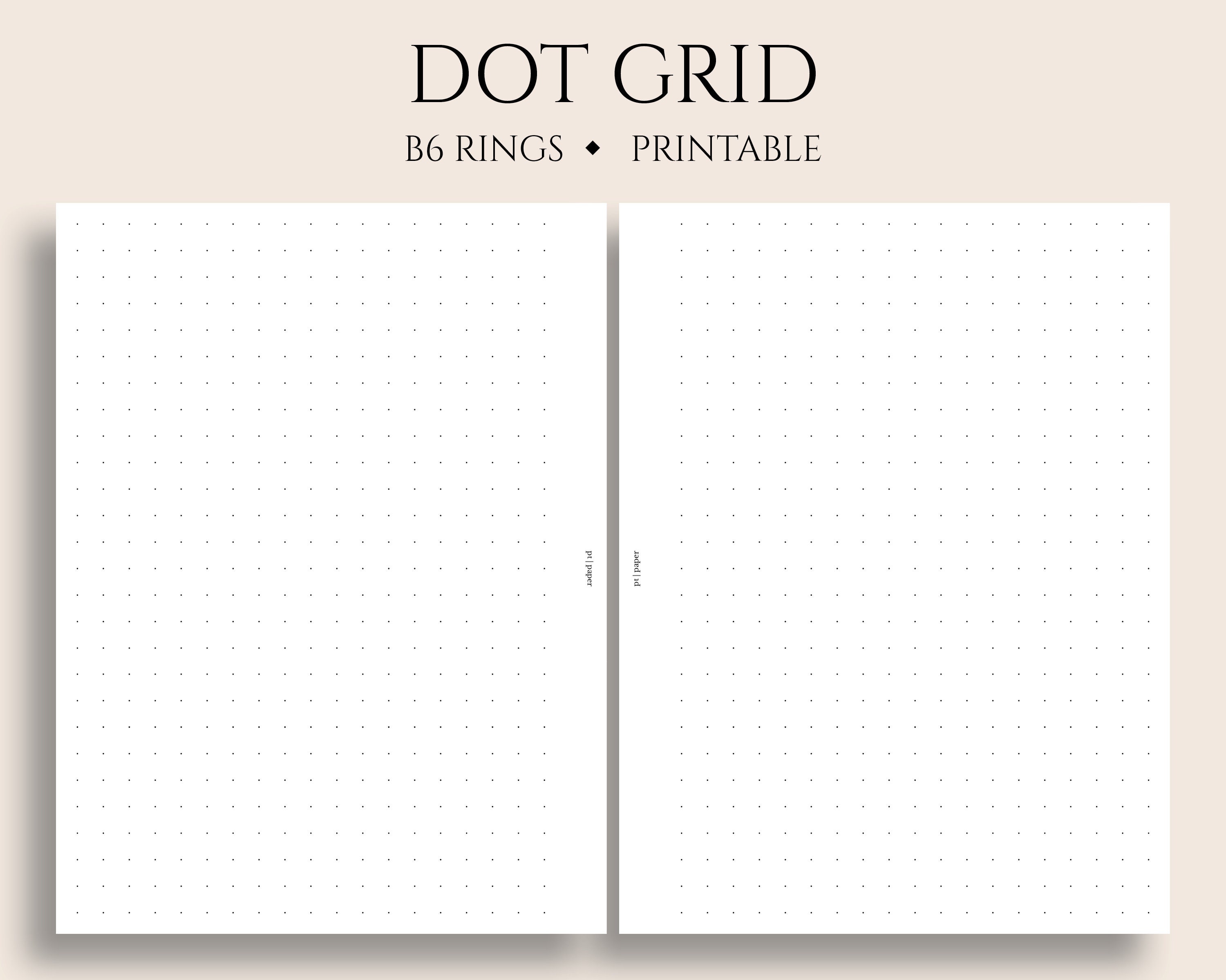 dot grid printable planner inserts dotted filler paper etsy