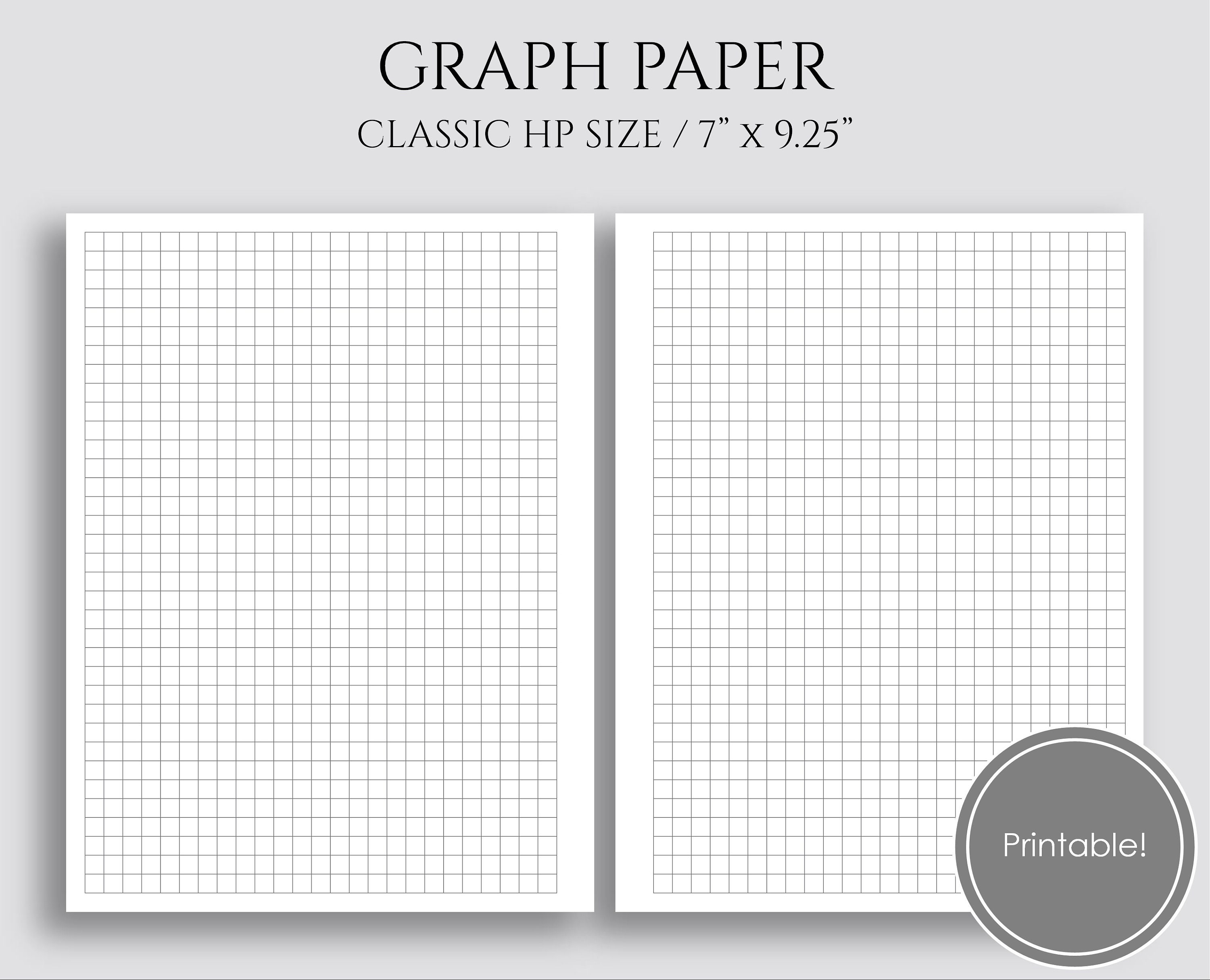 graph paper printable planner inserts square grid 14 inch etsy
