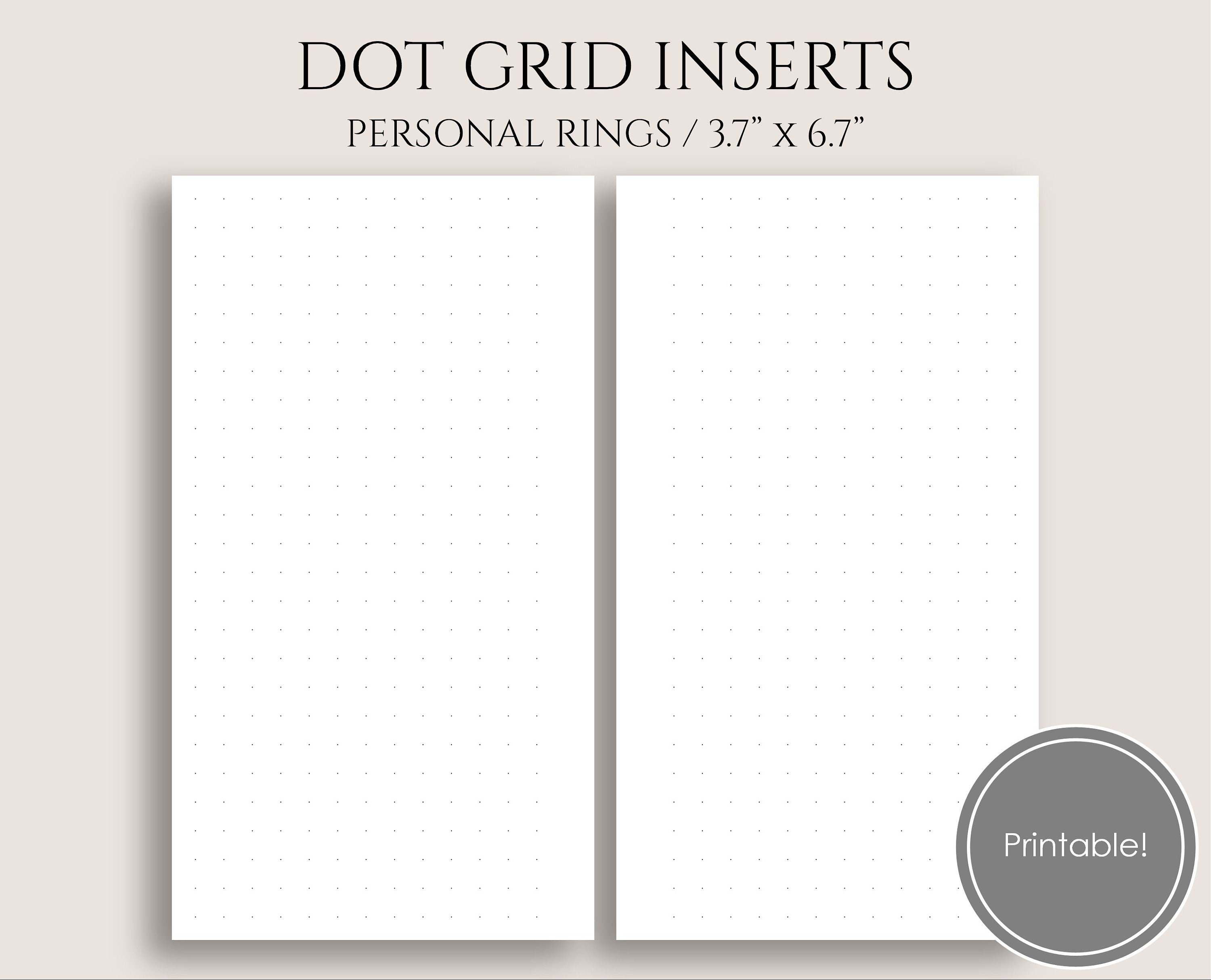 Dot Grid Dotted Filler Paper Printable Planner Inserts Etsy