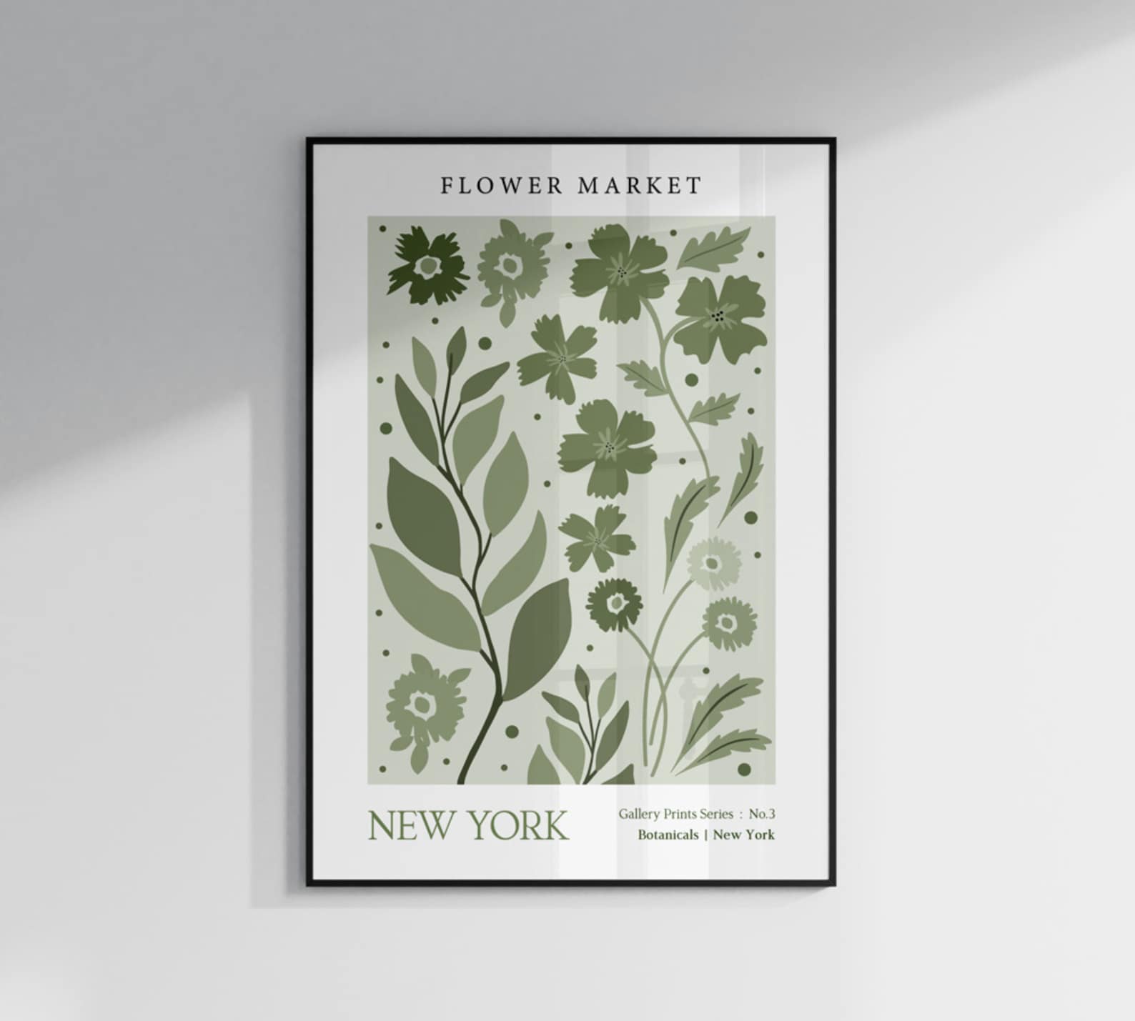SET OF 3 UNFRAMED Flower Market Prints, Sage Green Botanical Wall Art ...