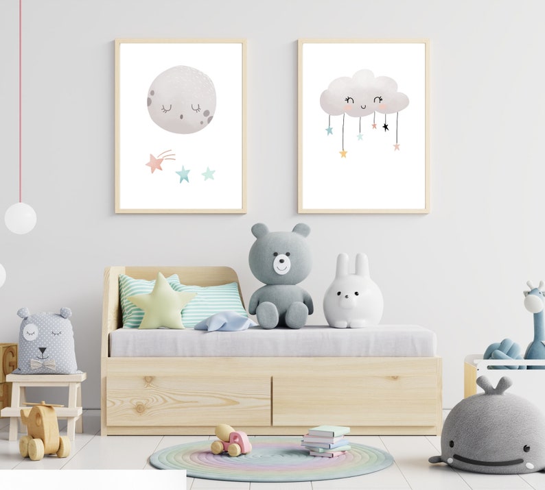 Set of 3 Personalised Rainbow Prints Nursery Wall Art Girls Etsy UK