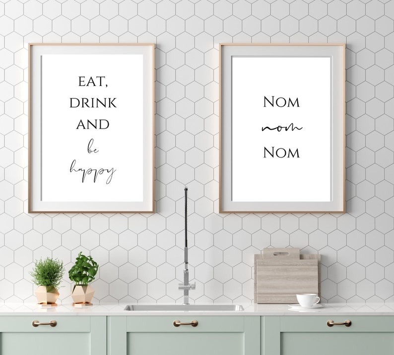 Kitchen Prints Kitchen Wall Art Black and White Kitchen Etsy UK