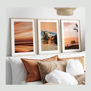 Impressions terre cuite orange, impressions de chambre à coucher, photographie, affiches de montagne, impressions de salon, impression de plage, art mural océan CHOIX DE 12