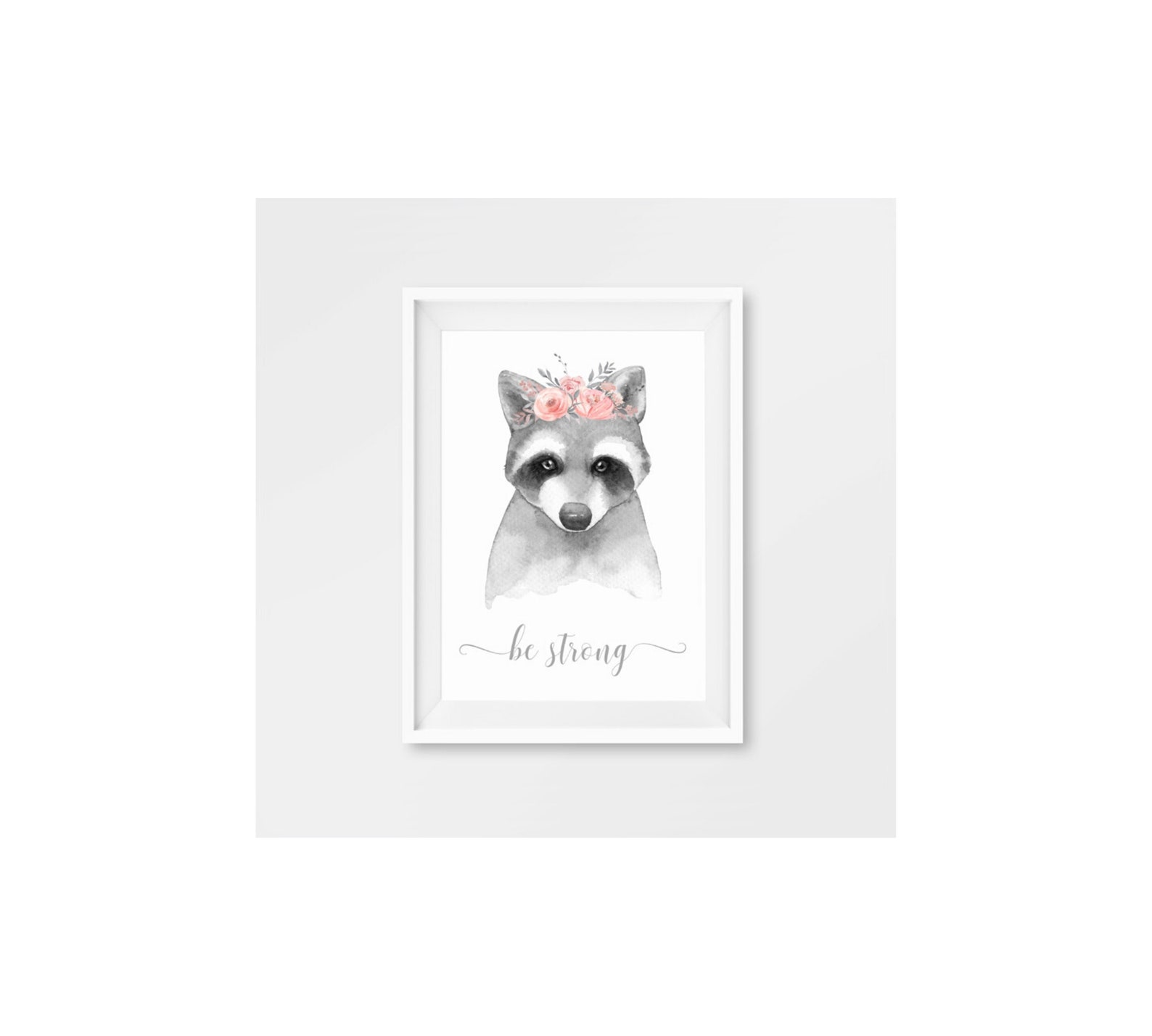 Grey Nursery Animal Prints Baby's Room Wall Art Pink Etsy