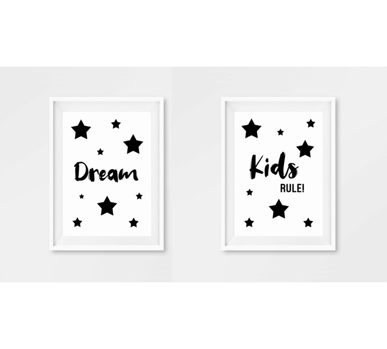 Nursery Prints Black and White Nursery Prints Star Prints Etsy UK