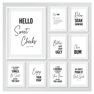 Bathroom Prints Black and White Bathroom Print Bathroom Wall - Etsy UK
