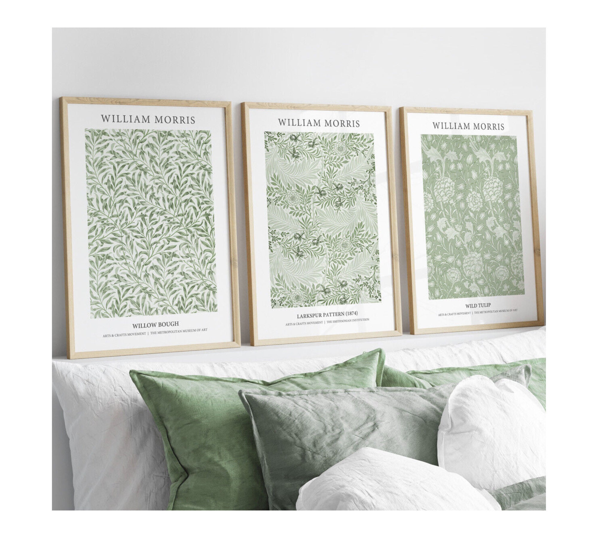William Morris Prints, Sage Green Prints, Bedroom Posters, Living