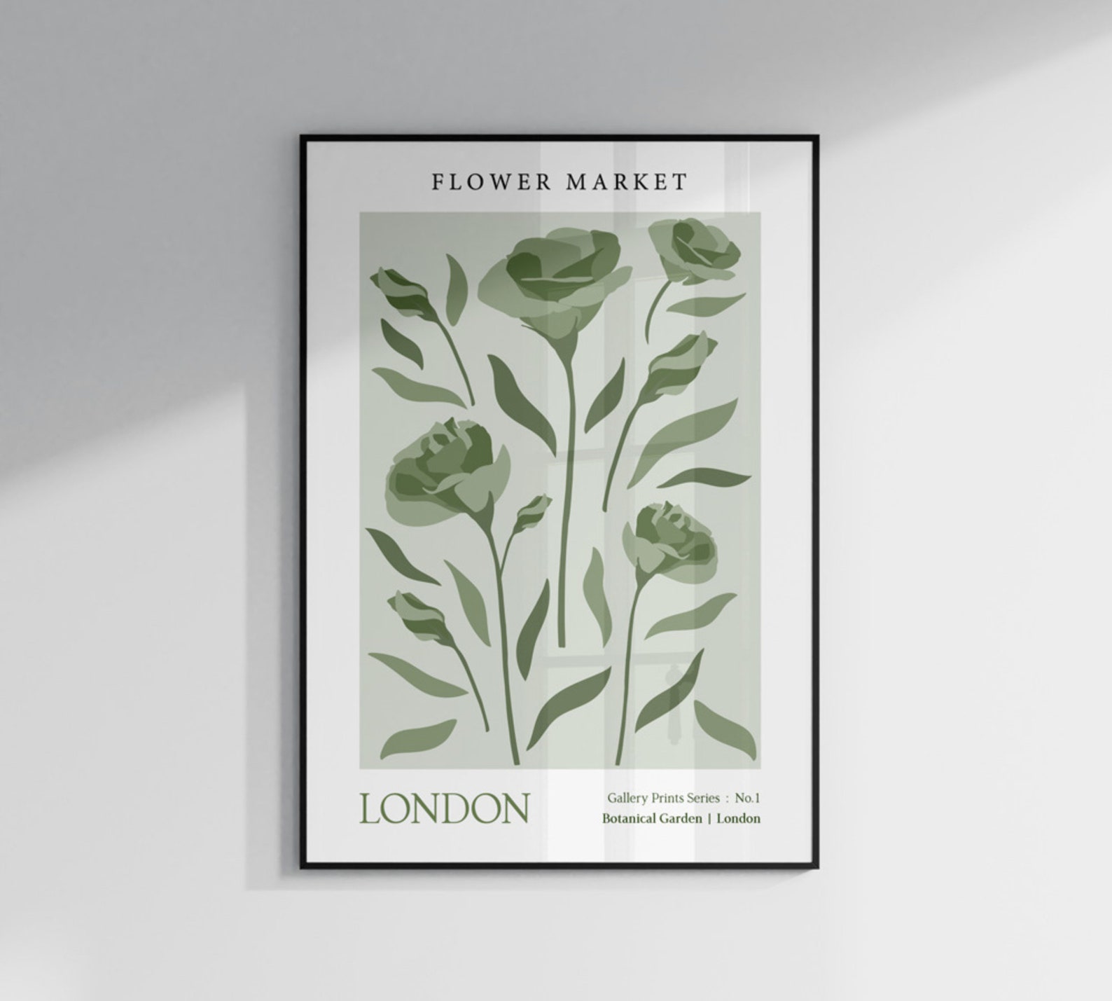 SET OF 3 UNFRAMED Flower Market Prints, Sage Green Botanical Wall Art ...