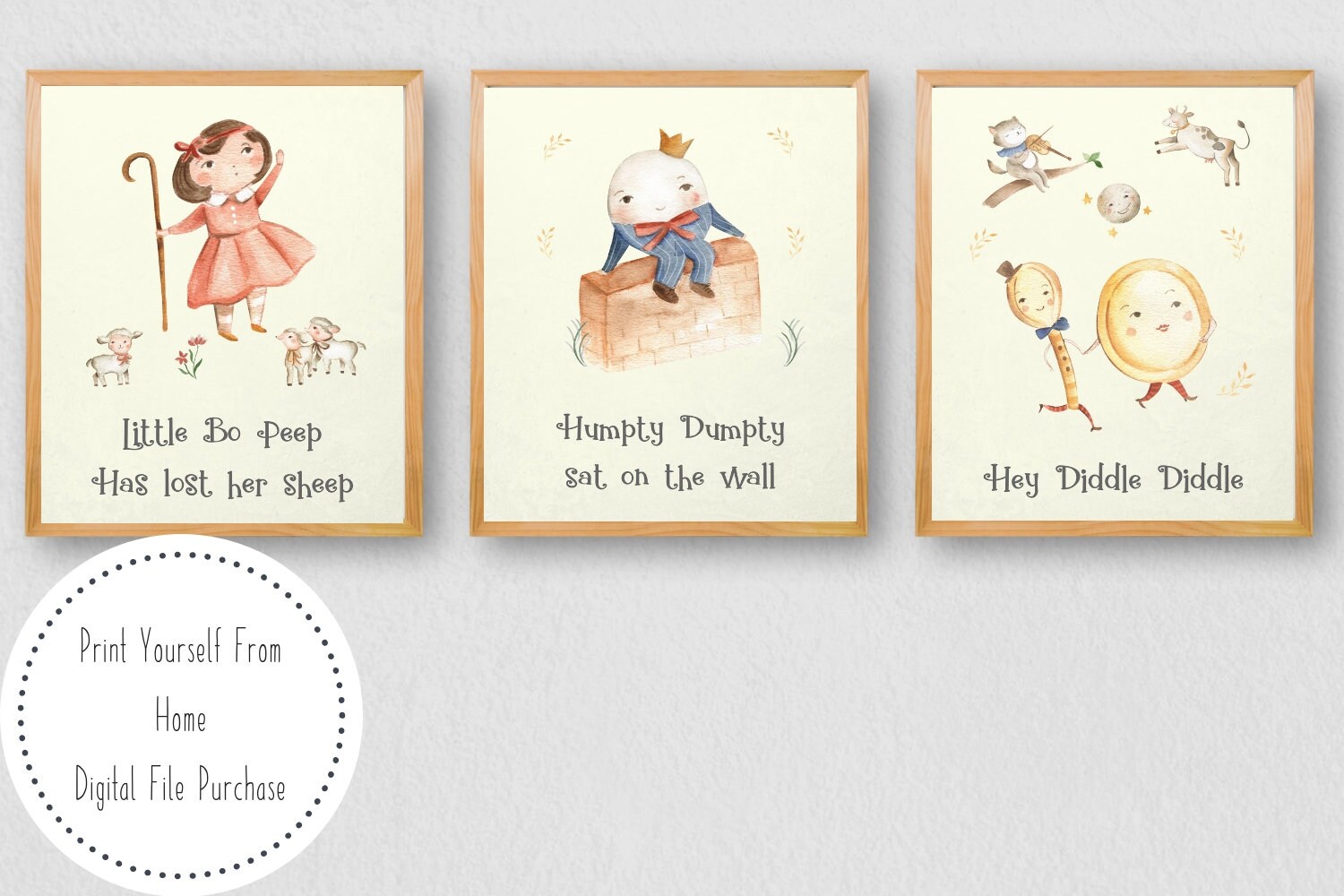 Nursery Rhyme Wall Art Vintage Style Nursery PRINTABLES Etsy