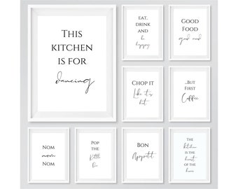 Kitchen Prints, Kitchen Wall Art, Black and White Kitchen Print, Home Office, First Coffee Print, Kitchen Quote, Coffee Print, Kitchen Decor