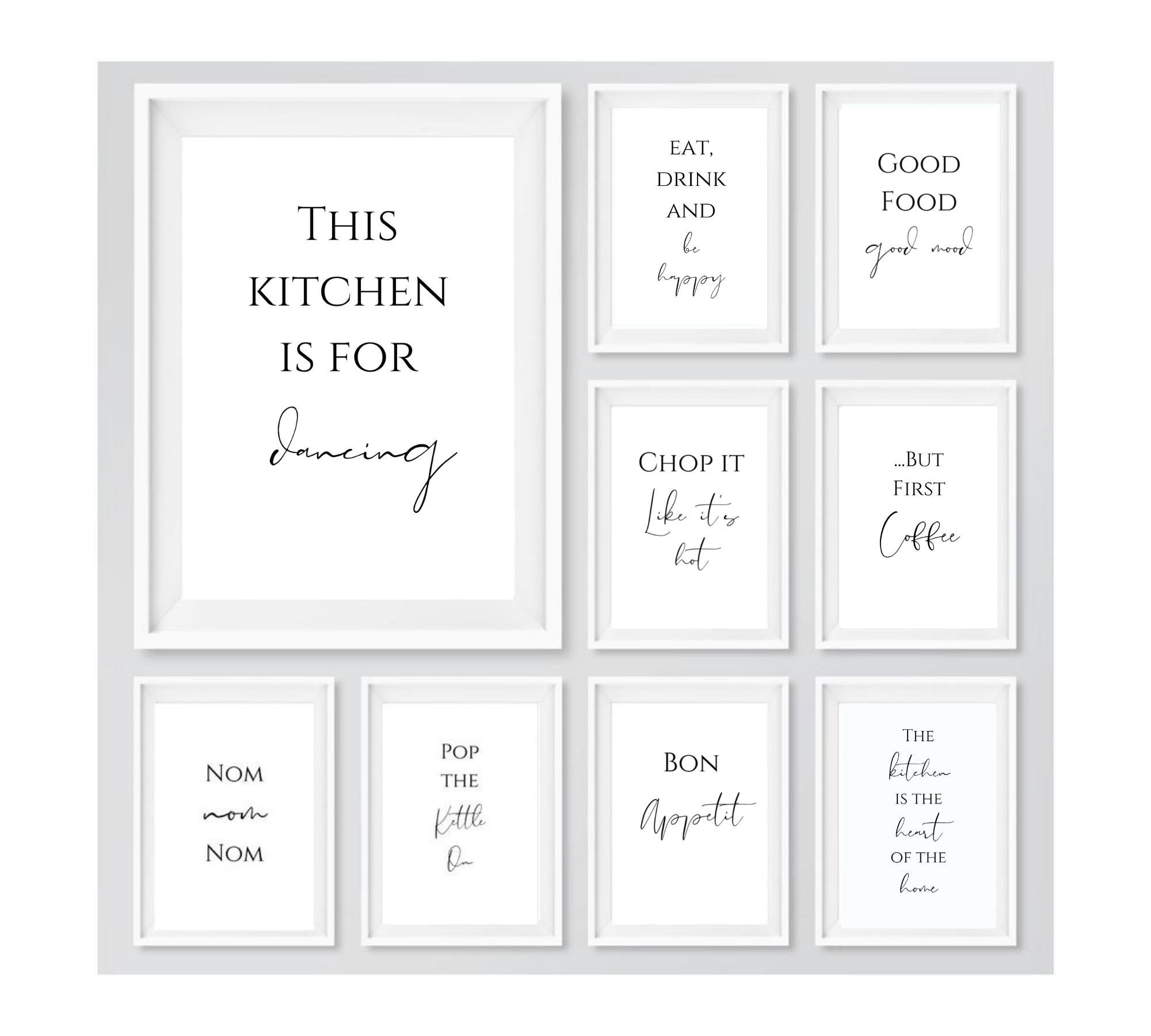 Kitchen Prints Kitchen Wall Art Black and White Kitchen Etsy UK