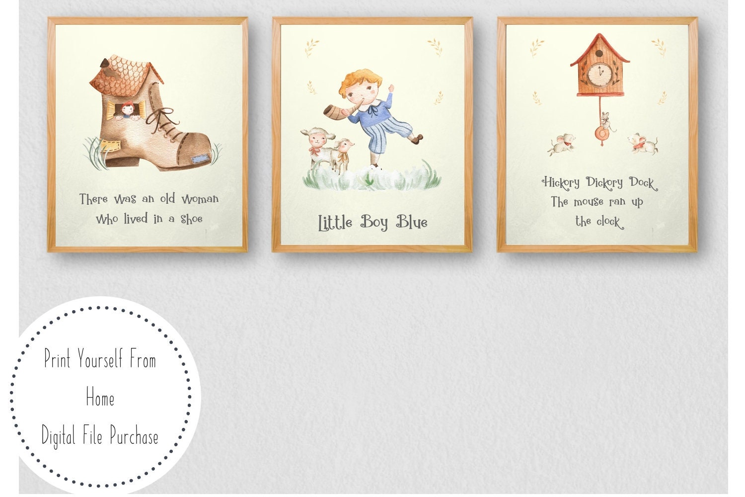 Nursery Rhyme Wall Art Vintage Style Nursery PRINTABLES Etsy