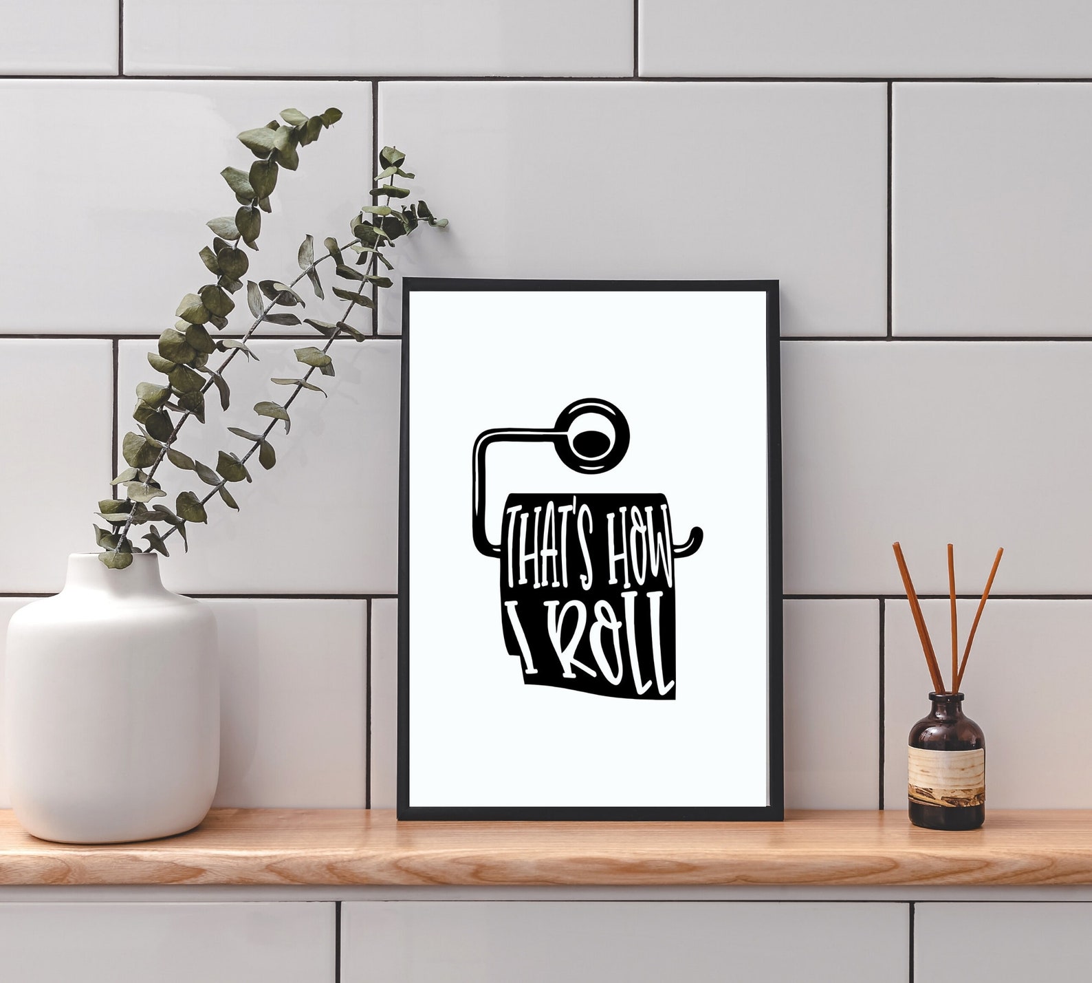 Funny Bathroom Prints Black and White Bathroom Print - Etsy UK