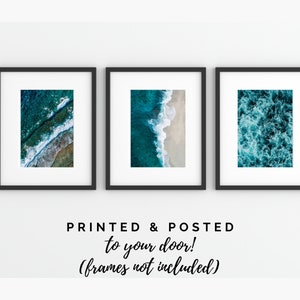 SET OF 3 Beach Prints, Ocean Photography Wall Art, Sea Print, Waves Poster, Beach Pictures, Modern Gallery Wall Art, Minimalist Prints