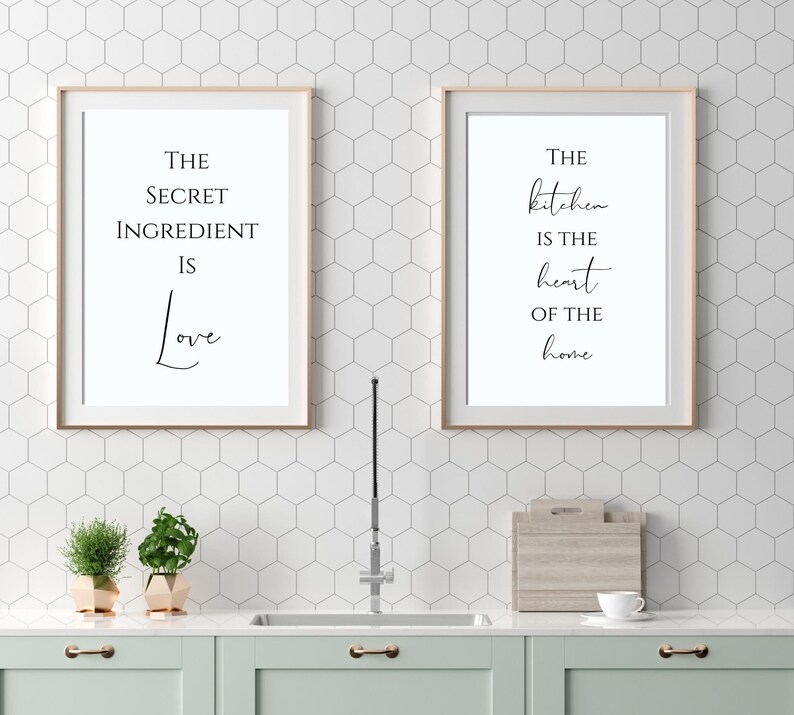 Kitchen Prints Kitchen Wall Art Black and White Kitchen Etsy UK