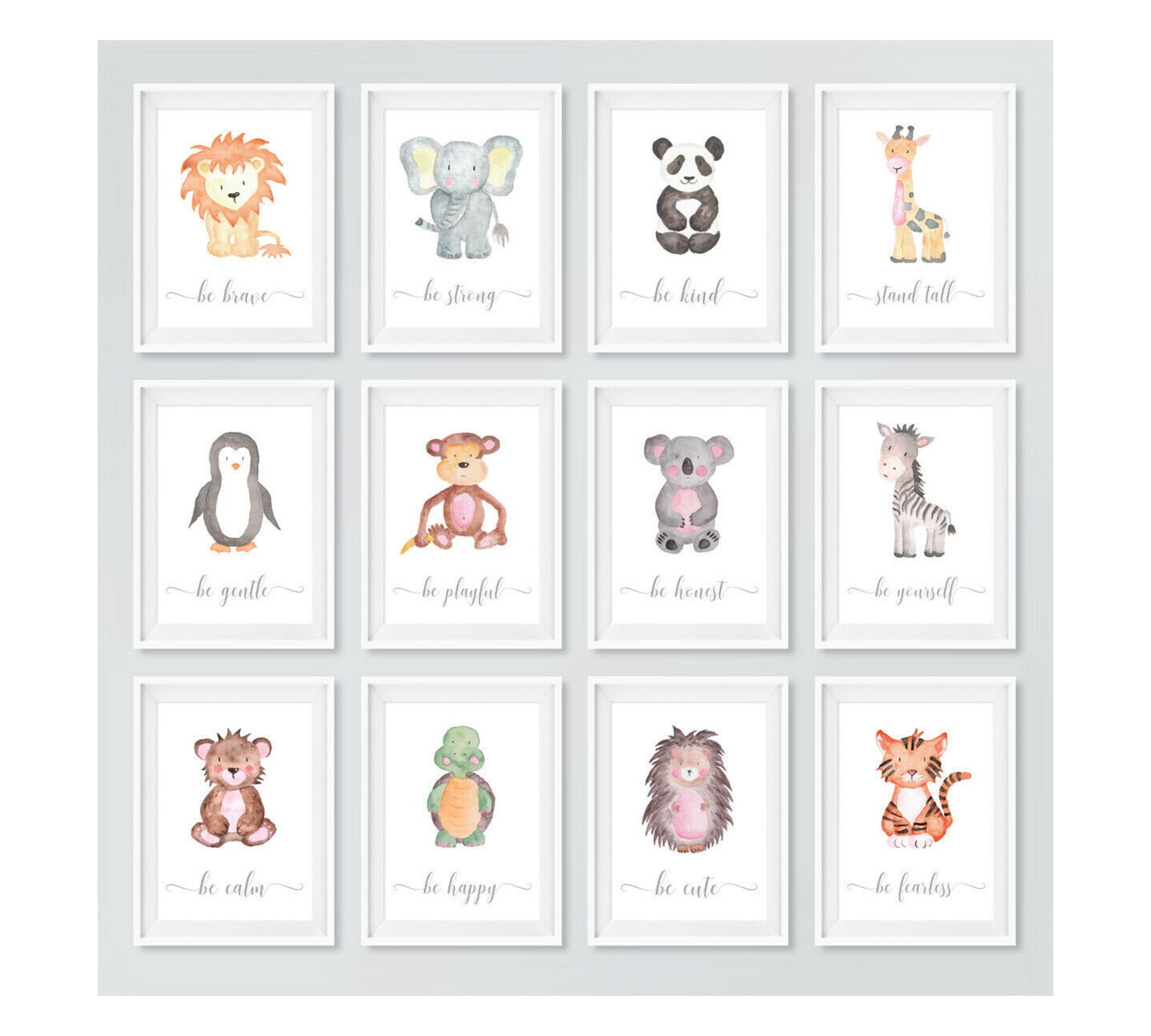 Nursery Prints Animal Prints Safari Animal Prints Animal Etsy UK