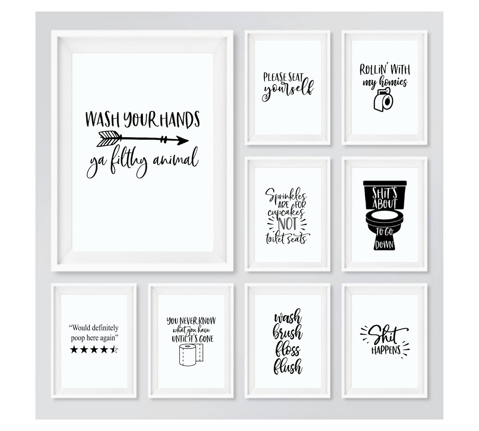 Bathroom Prints Funny Bathroom Print Black and White - Etsy UK