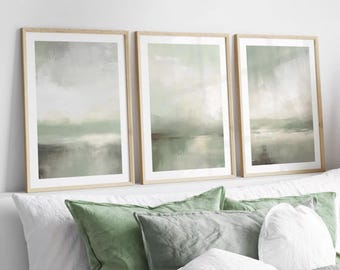 Abstract Wall Art Prints Set of 3 Sage Green Wall Art Beach Prints Coastal Living Room Prints Bedroom PosterAbstract Prints UNFRAMED