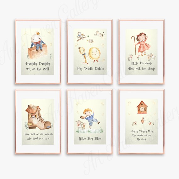Nursery Rhyme Prints Nursery Prints Nursery rhyme pillow | Etsy